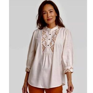 Knox Rose 3/4 Sleeve Embroidered Blouse